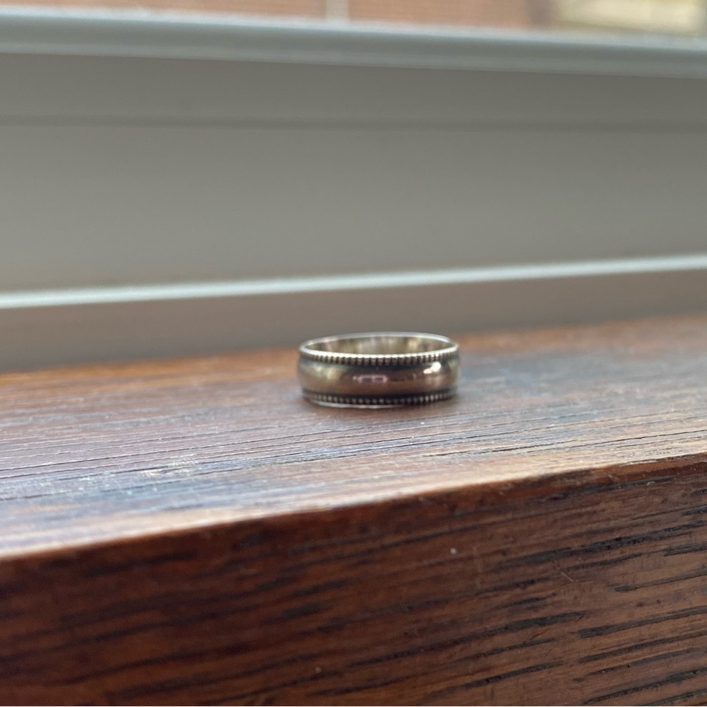 Sterling Silver Oxidized Boho Stacking Ring (Size 6)